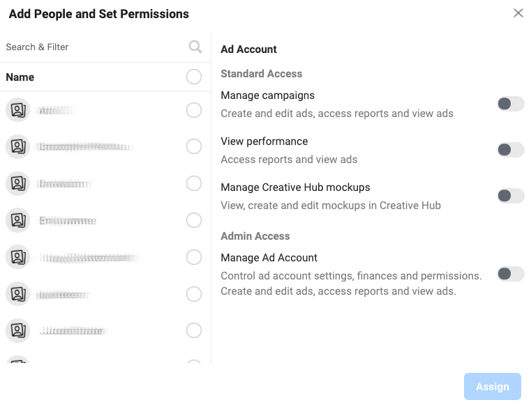 Add people and set permissions