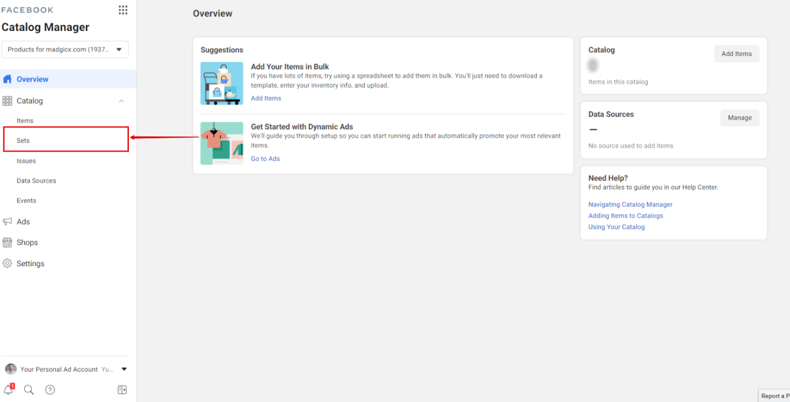 Create product sets
