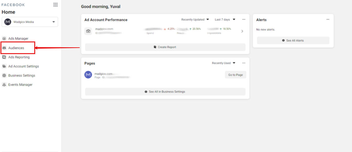 Create an audience in Business Manager