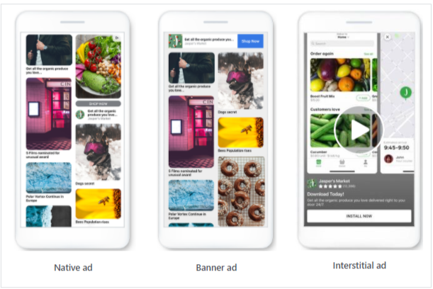 Facebook Audience Network Native, Banner, and Interstitial ad sizes