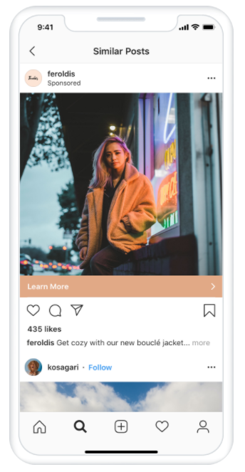 Instagram Explore ad example