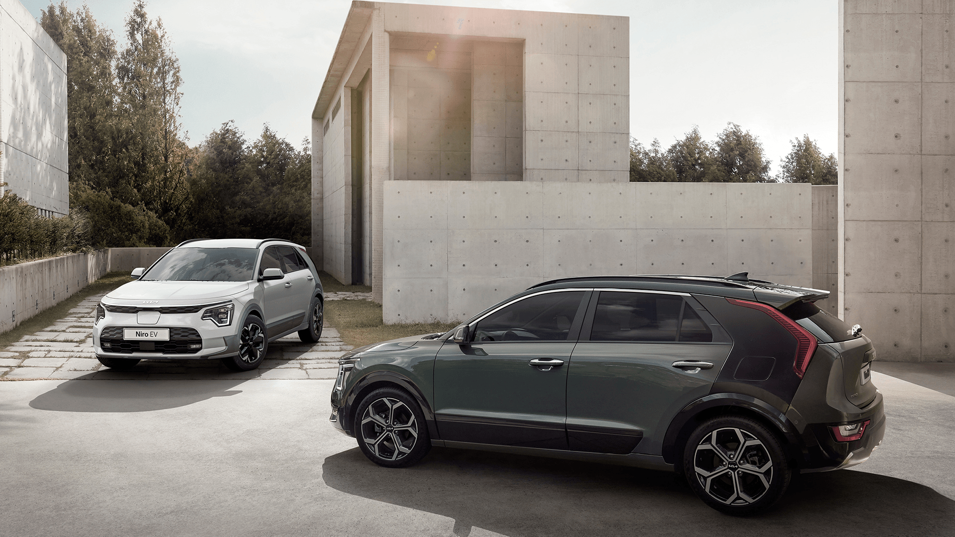Kia Niro voorkant en achterkant