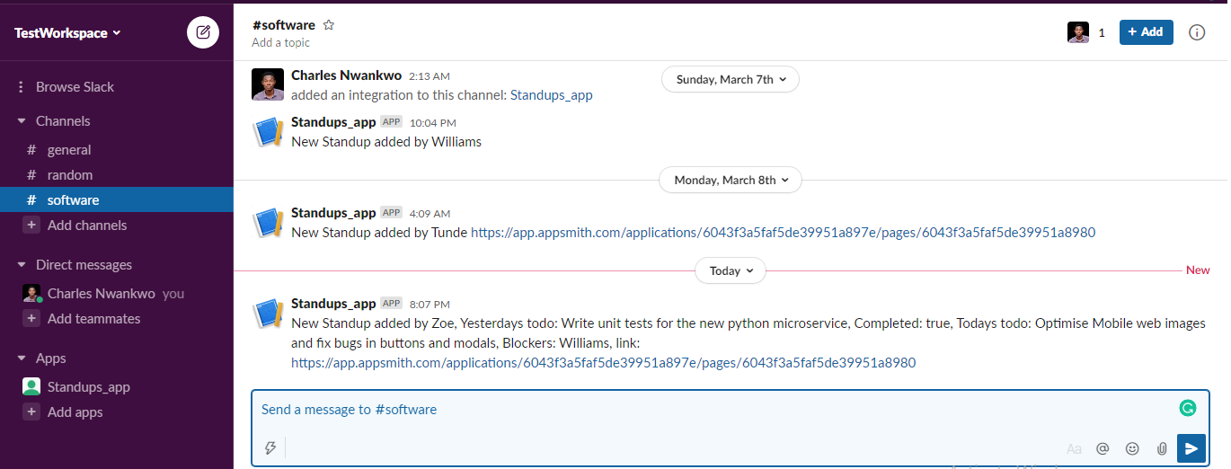 Slack channel