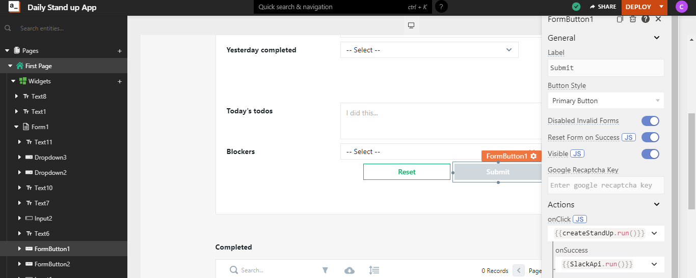 Submit button edit