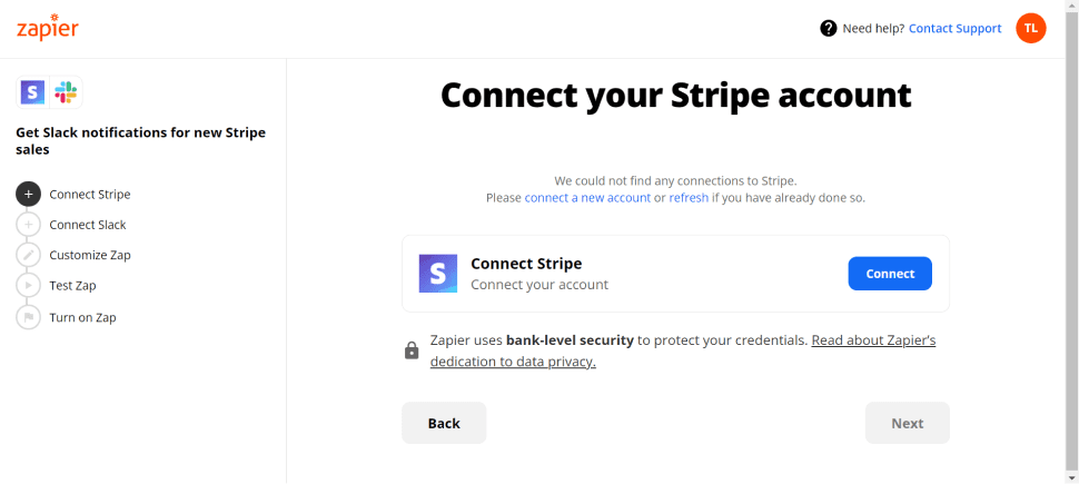 Capture d'écran de l'interface de l'outil nocode pour le e-commerce : Zapier