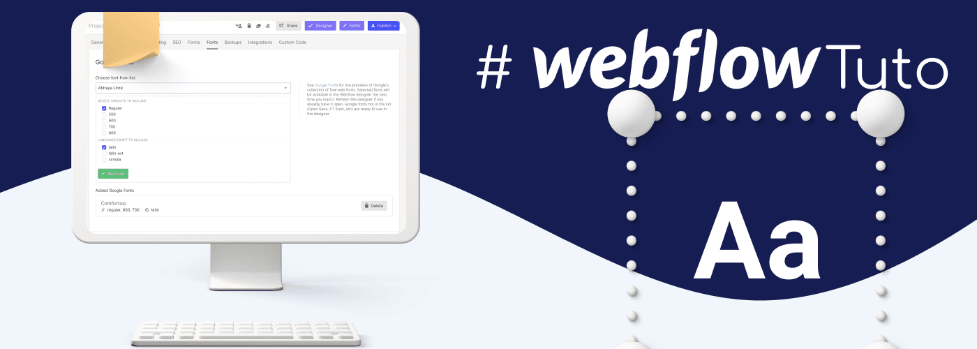Interface custom font de webflow
