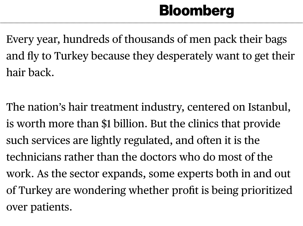 Hair transplant is a billion-dollar industry in Turkey