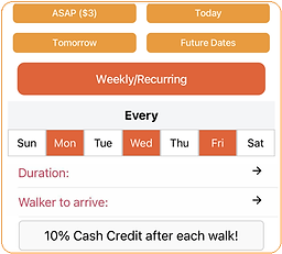 Graphic how to book a recurring dog walk