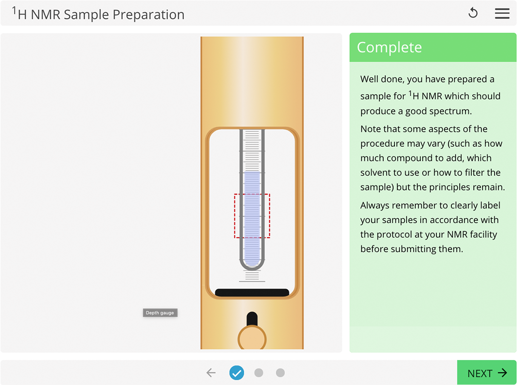 LearnSci LabSim Proton NMR Sample Preparation