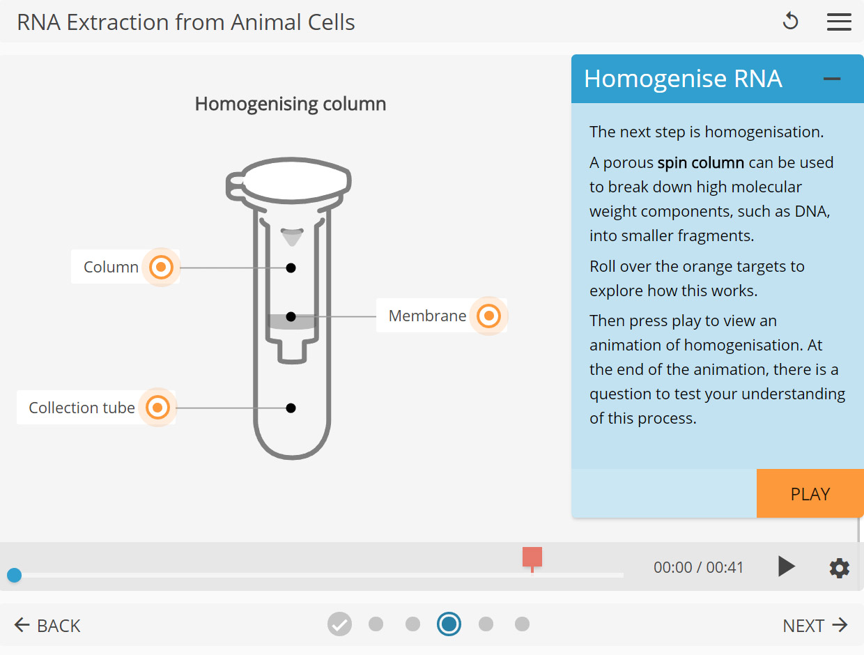 LearnSci LabSim RNA Extraction from Animal Cells