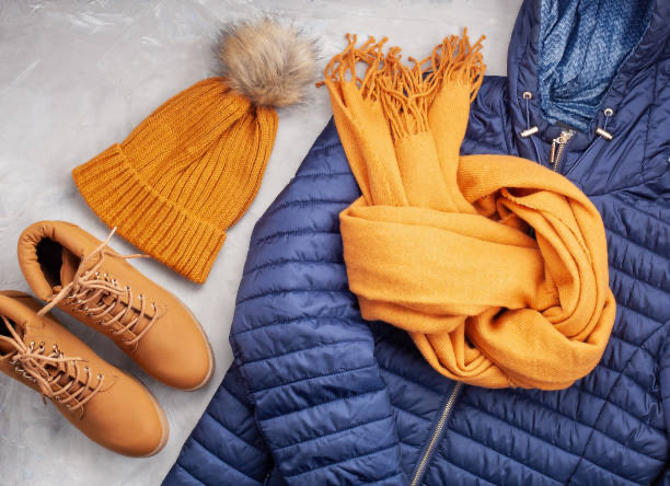 jacket, beanie, scarf and boots
