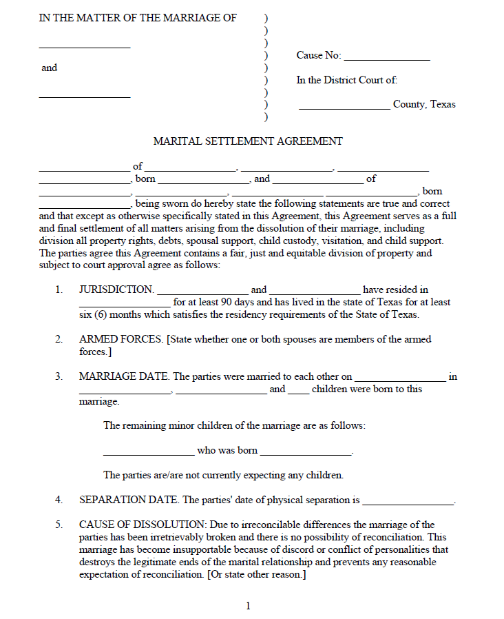 4 Free Paid Divorce Decree Templates