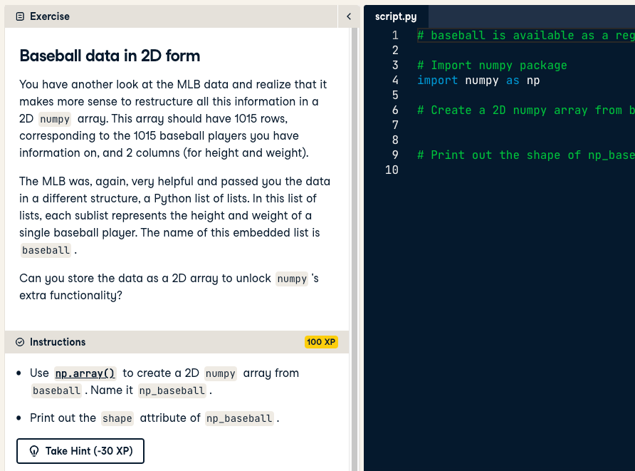 Introduction to Python - Datacamp