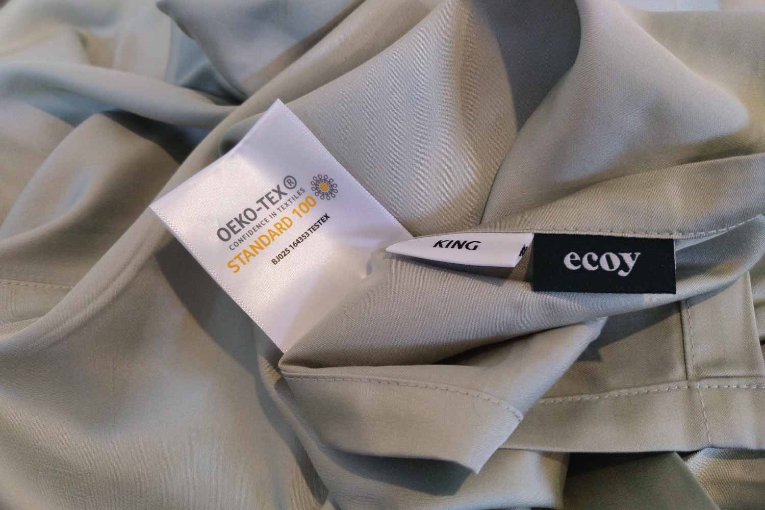 Ecoy bamboo sheets label