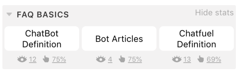 查看機器人的Inline Stats,只需在「Automate」中單擊「顯示統計數據」或「隱藏統計數據」即可。