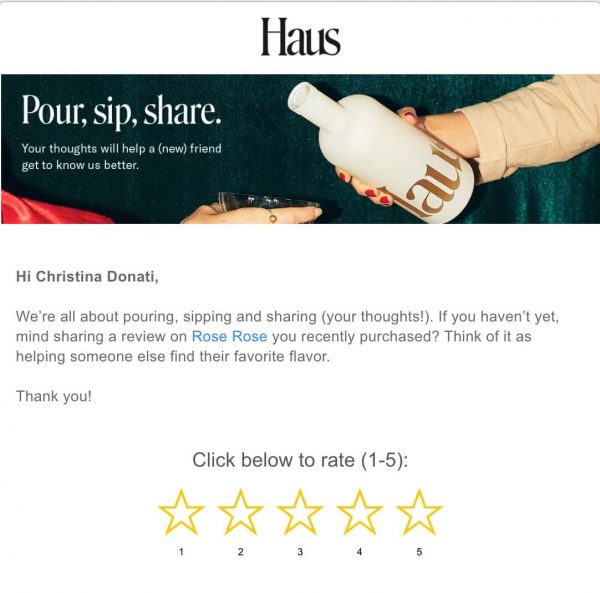 Haus Review Email
