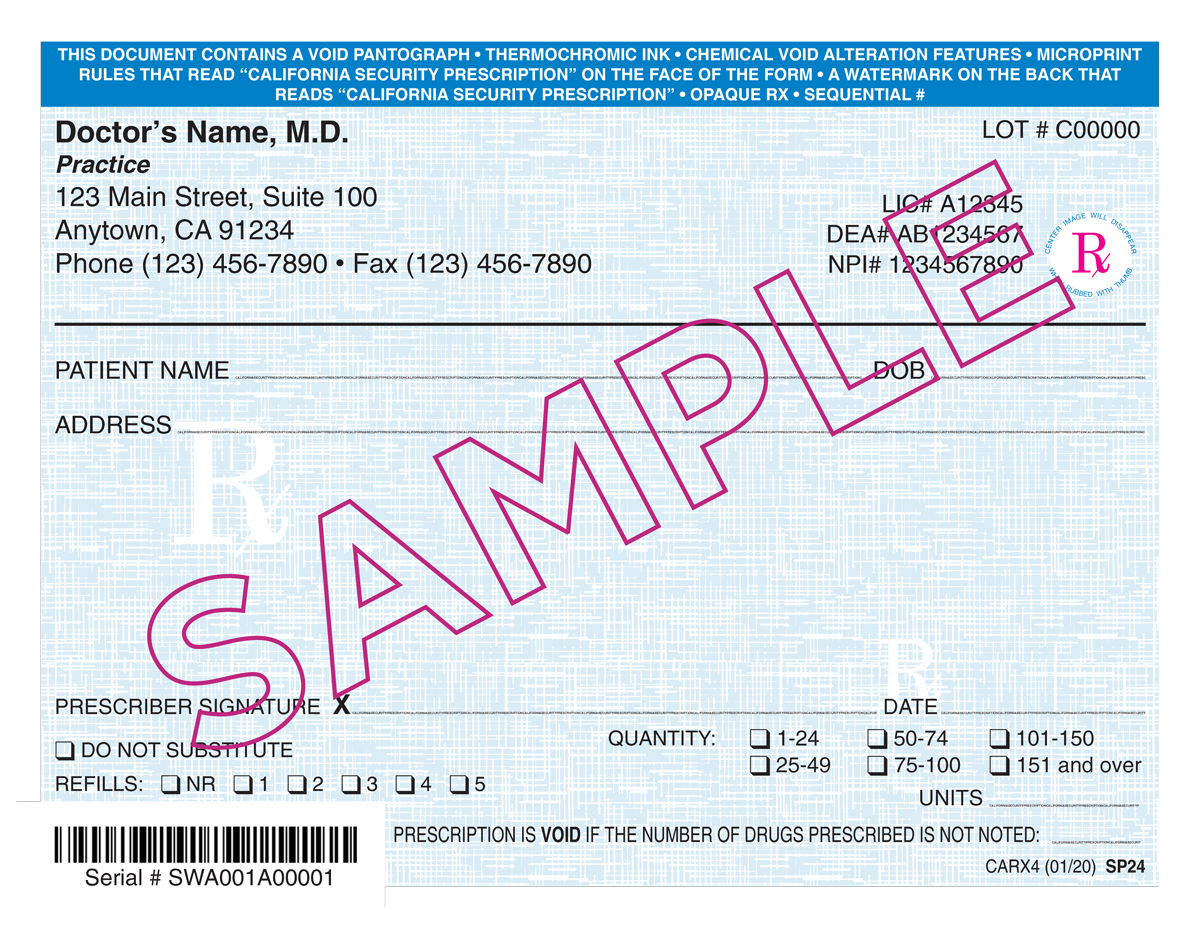 Security Prescription Forms / Pads
