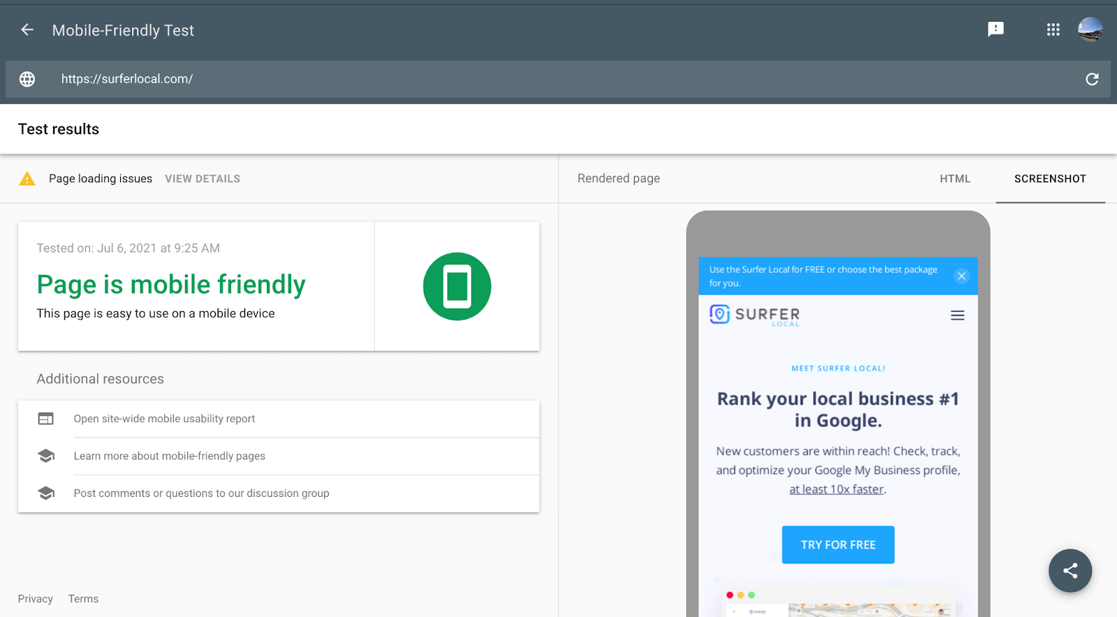 website analysis for mobile devices