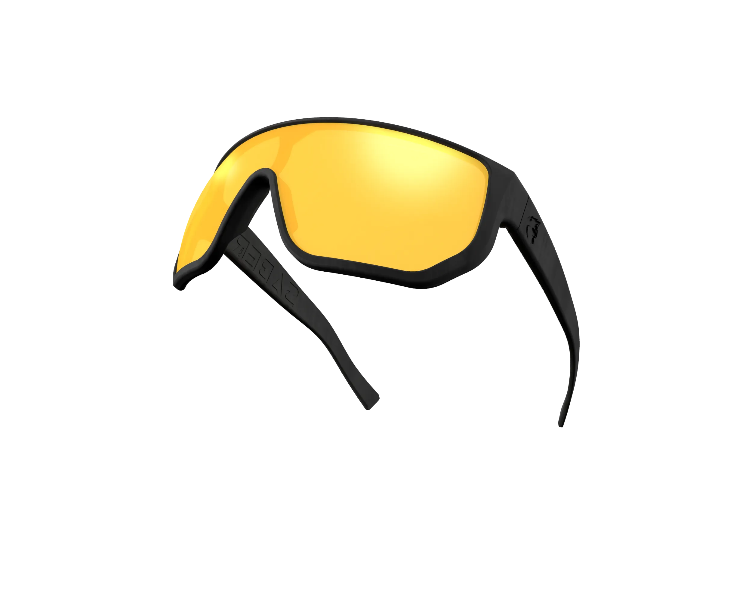 Digital rendering of Saber sunglasses with gold lens