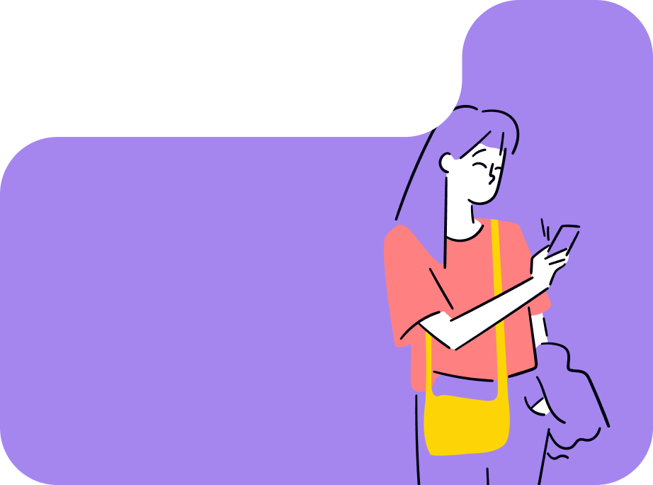 girl using smartphone illustration