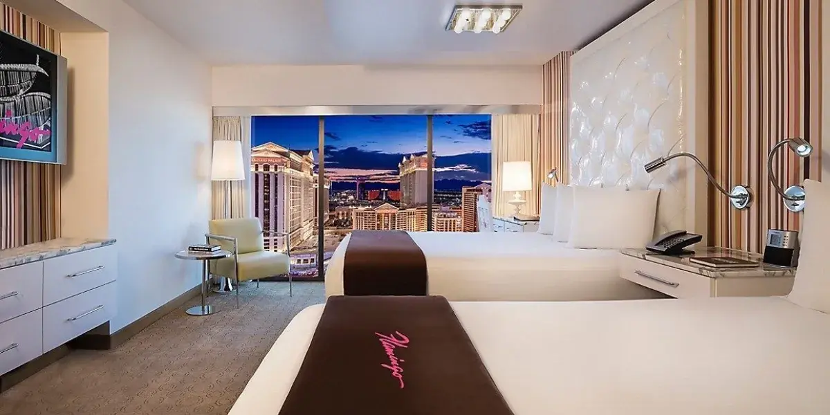 Go Room Two Queens Strip View | Flamingo Hotel and Casino, Las Vegas