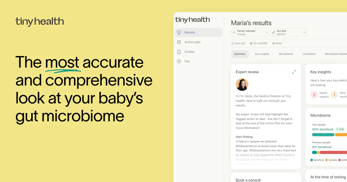 Baby Gut Health Report Sample Tiny Health