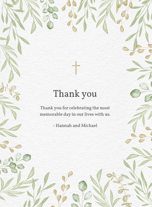 Floral Cross (Thank You) | Evite