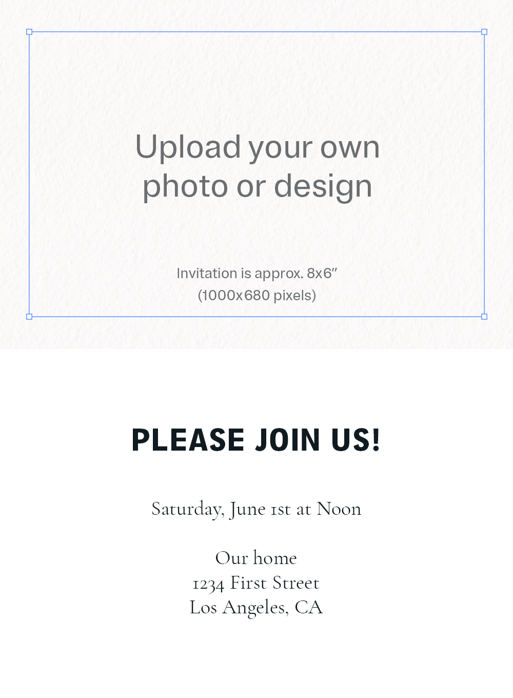 Upload Your Own Design Invitations | Custom Online Invites