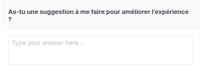 setup test : les questions complémentaires