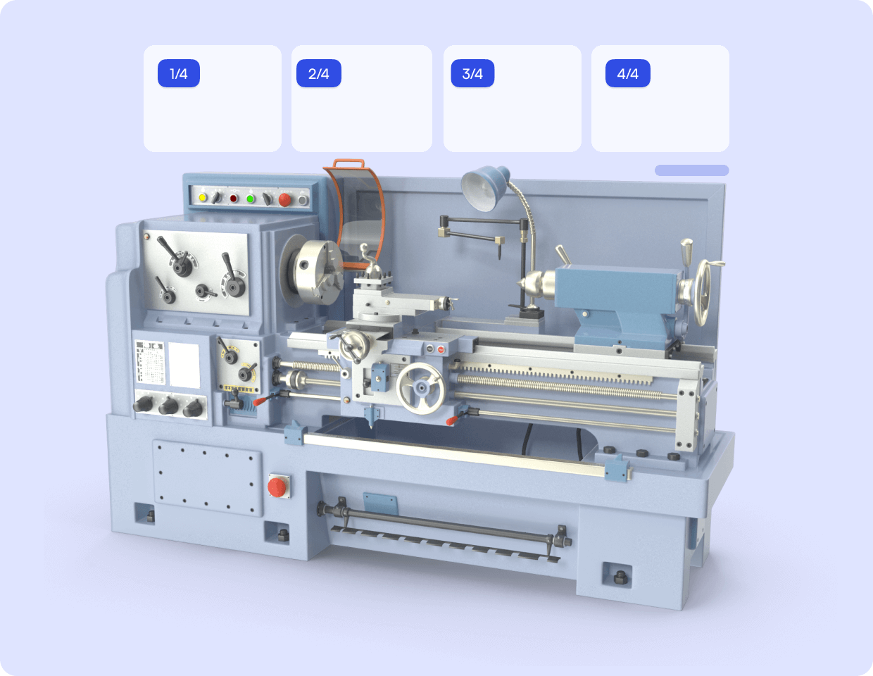 Lathe Machine Jig with 4 steps.