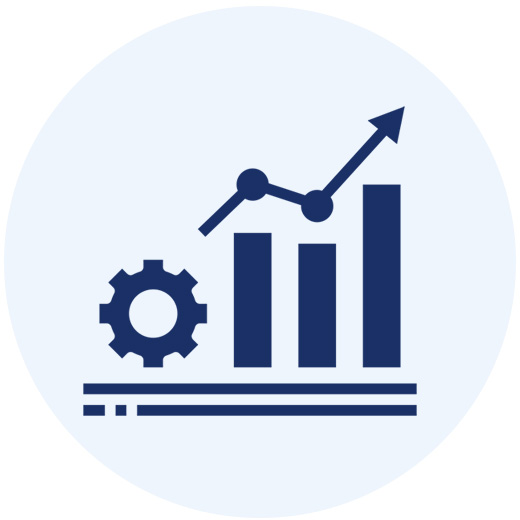 Growth blue icon