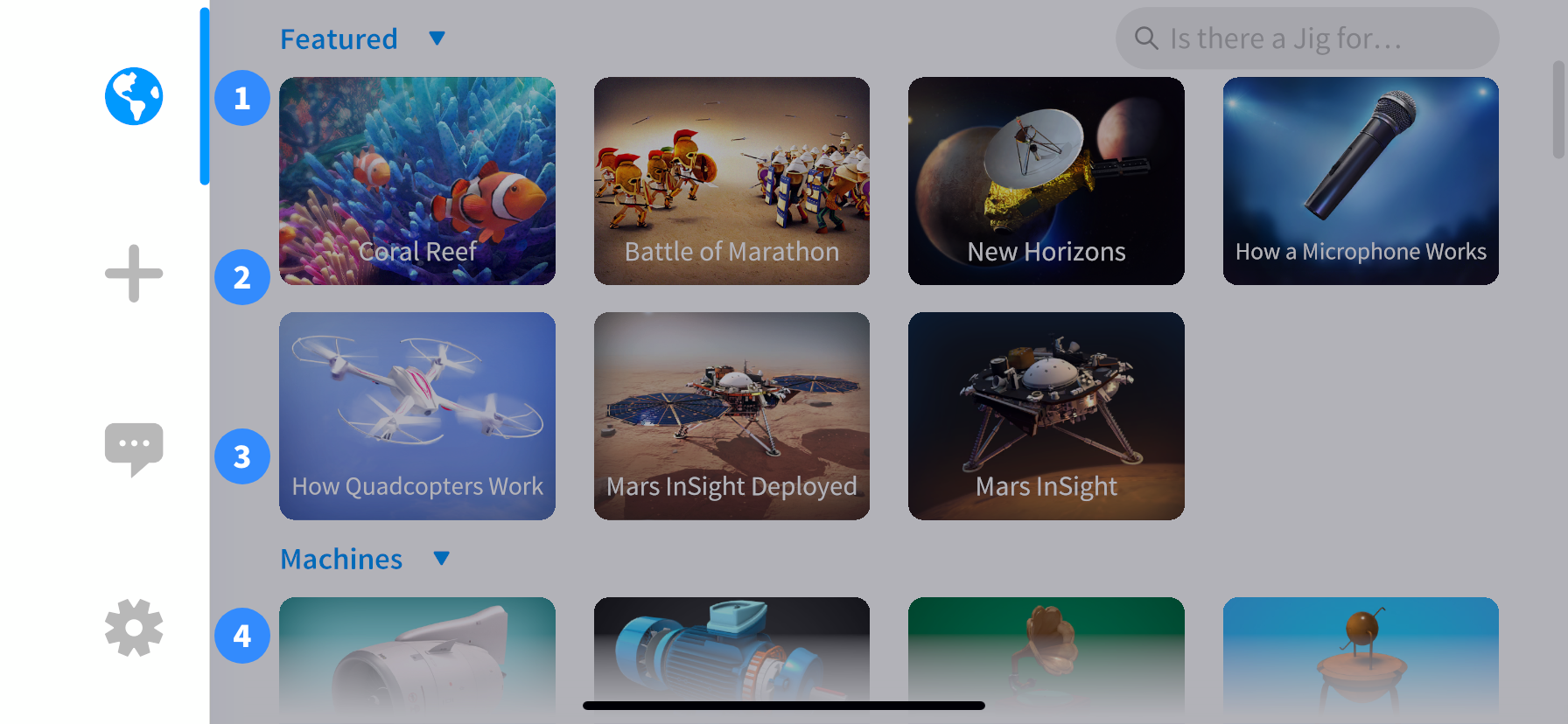 Image showing where is navigation bar in JigSpace app