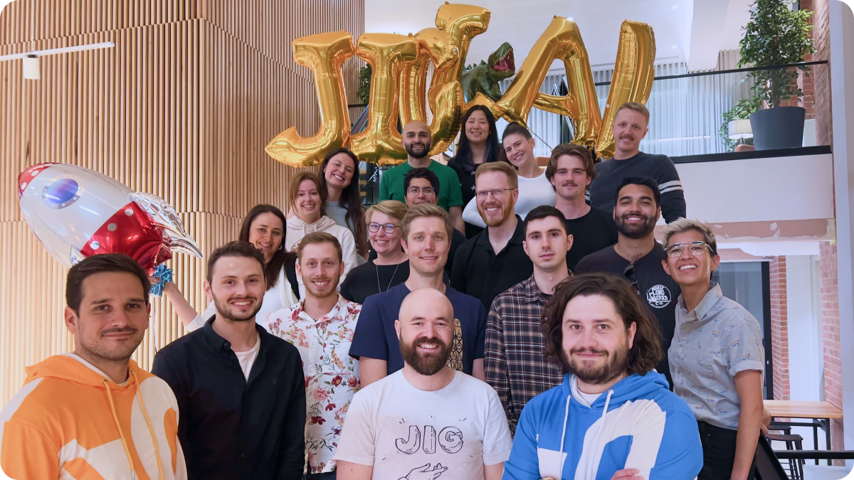JigSpace team in December 2022 at United Co in Melbourne, Australia