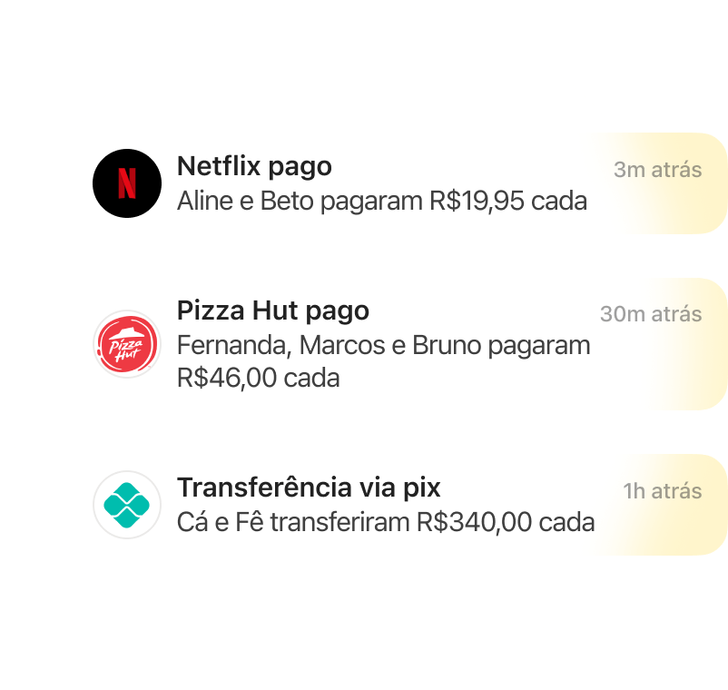 Lista de pagamento, todo mundo paga sua parte
