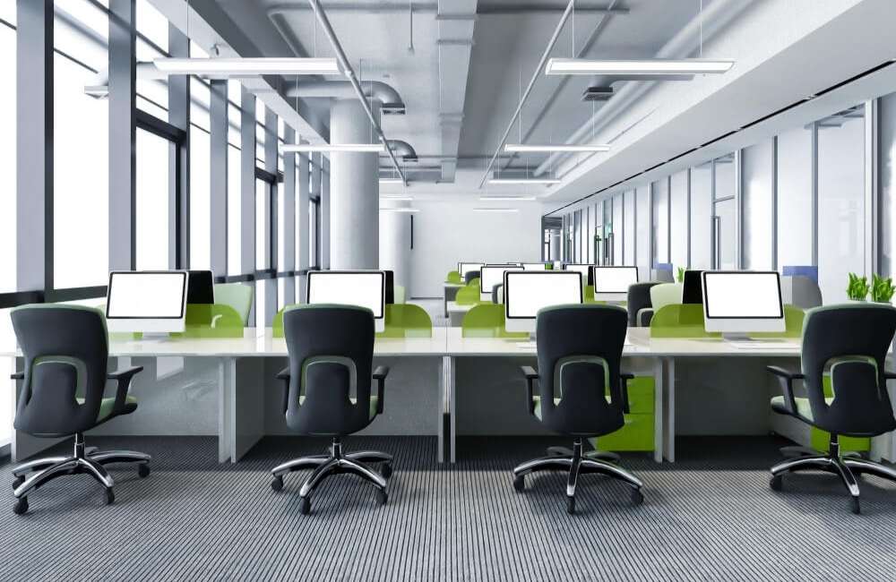 ufficio moderno di colore verde