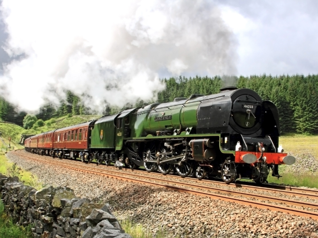A steam train