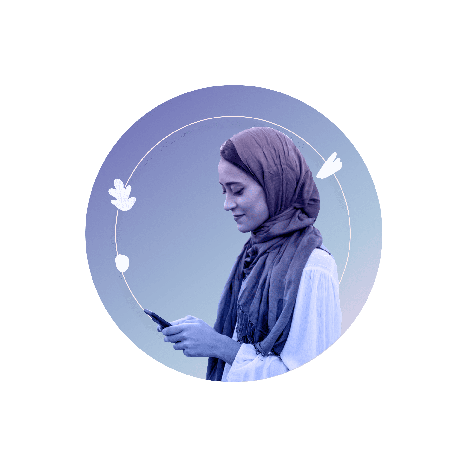 graphic of woman holding a phone