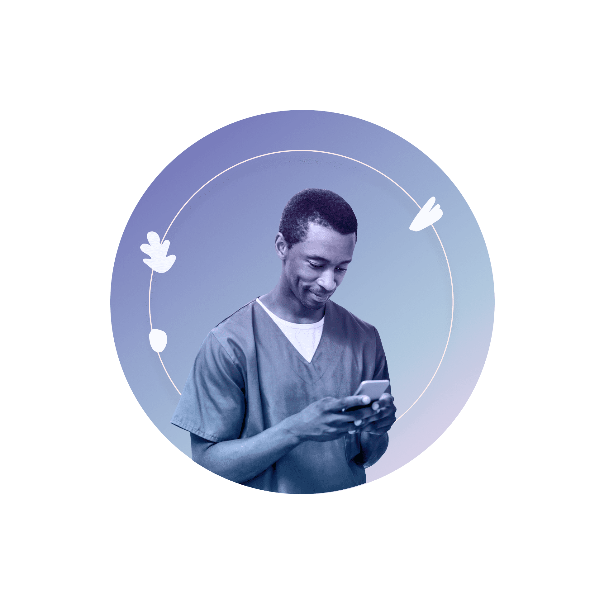 graphic of a man holding a phone