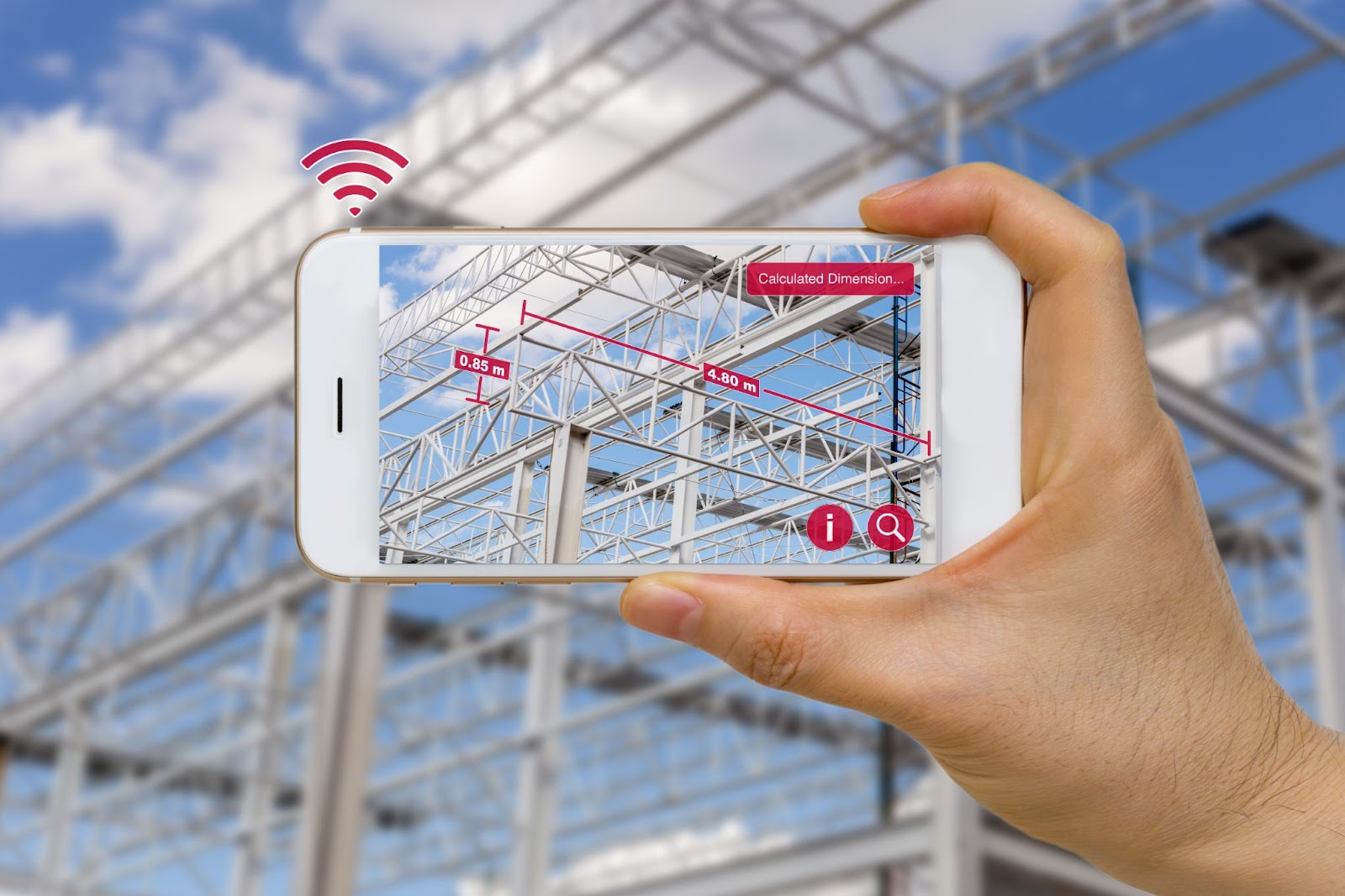 Augmented Reality (AR) used on a construction site