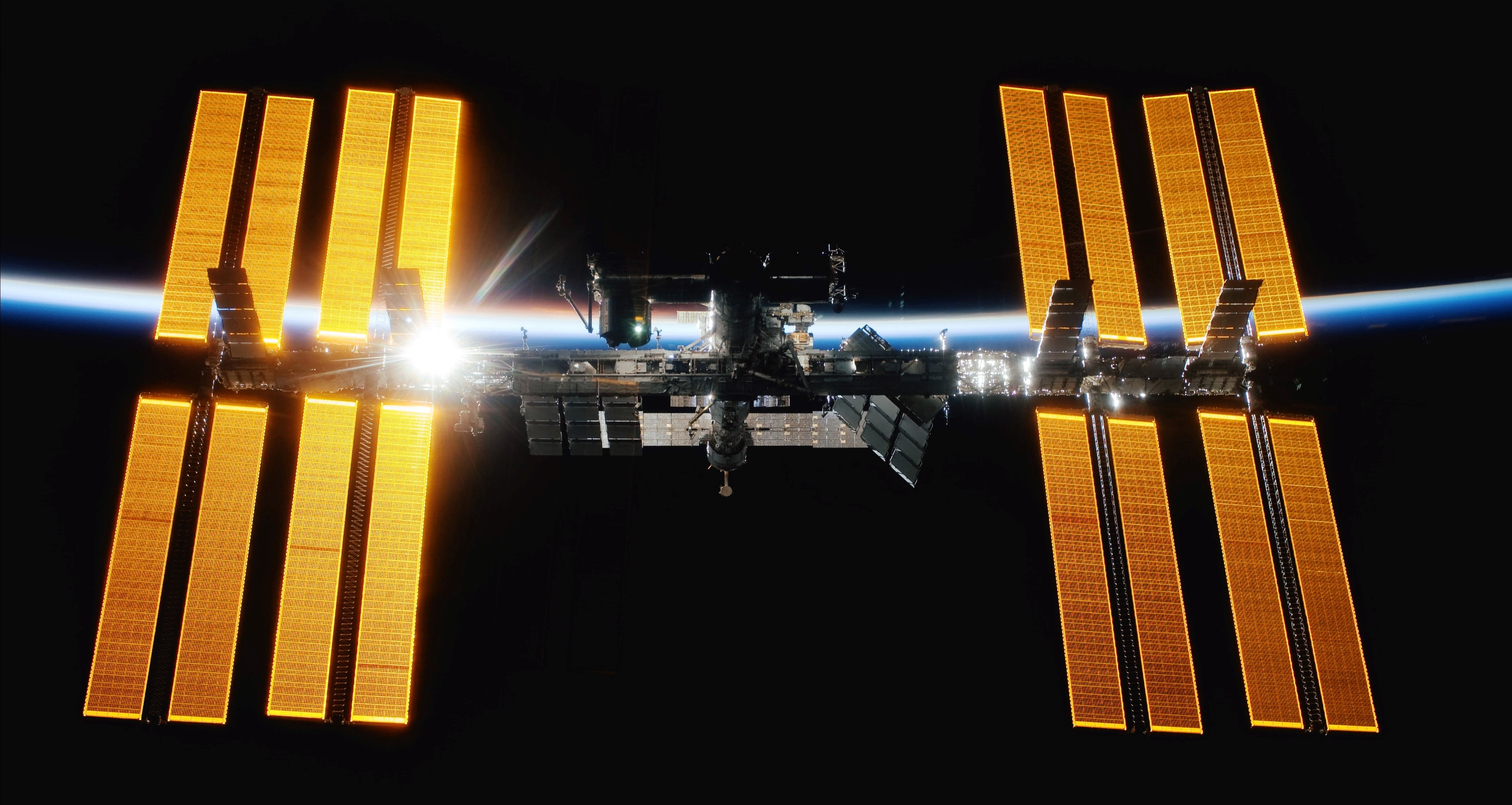 The International Space Sation, an ongoing megaproject and largest man-made structure ever put into space