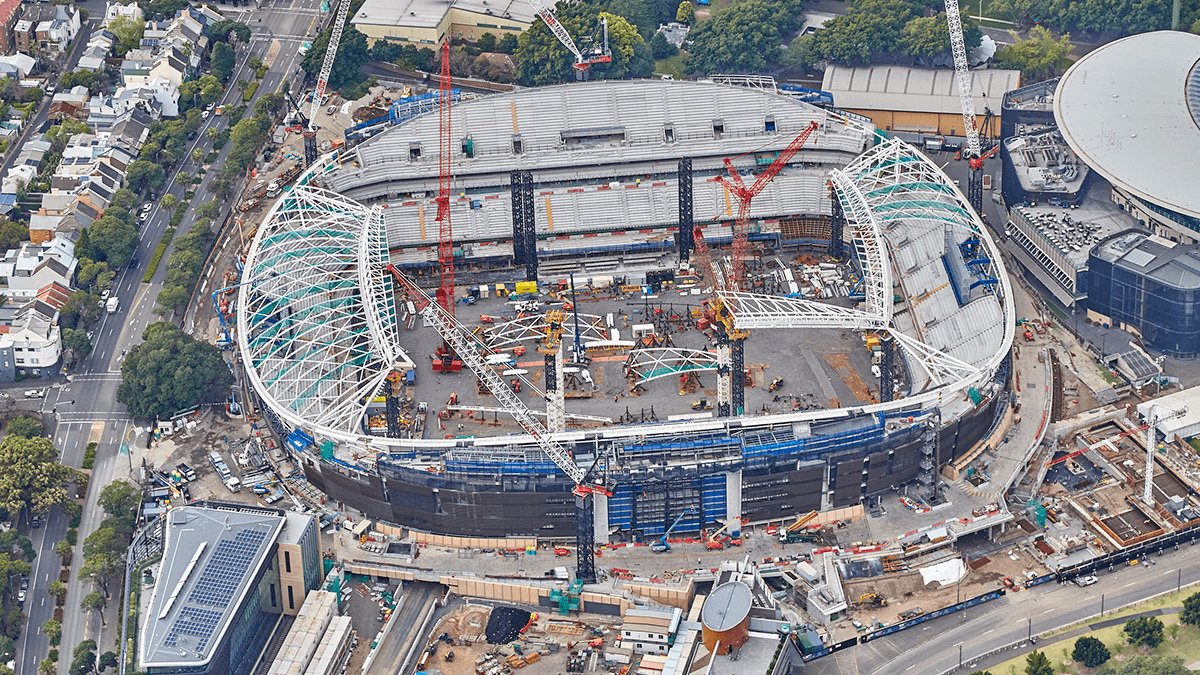 sydney football stadium steel roof construction