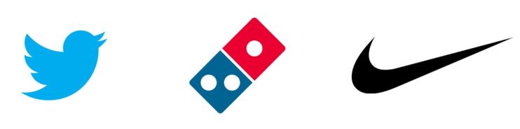 Twitter, Dominos, Nike Logos