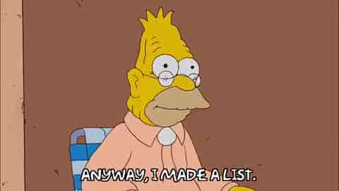un simpson dit qu'il a fait une liste
