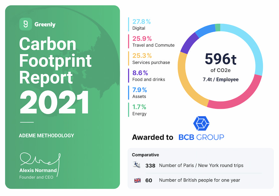 Screen of carbon footprint report