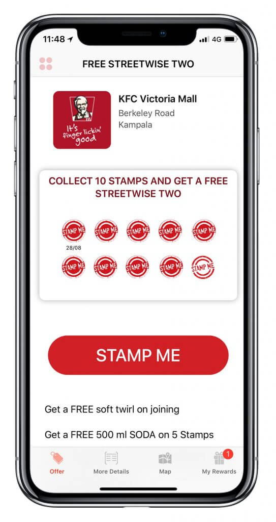 KFC Stamp Me Loyalty App