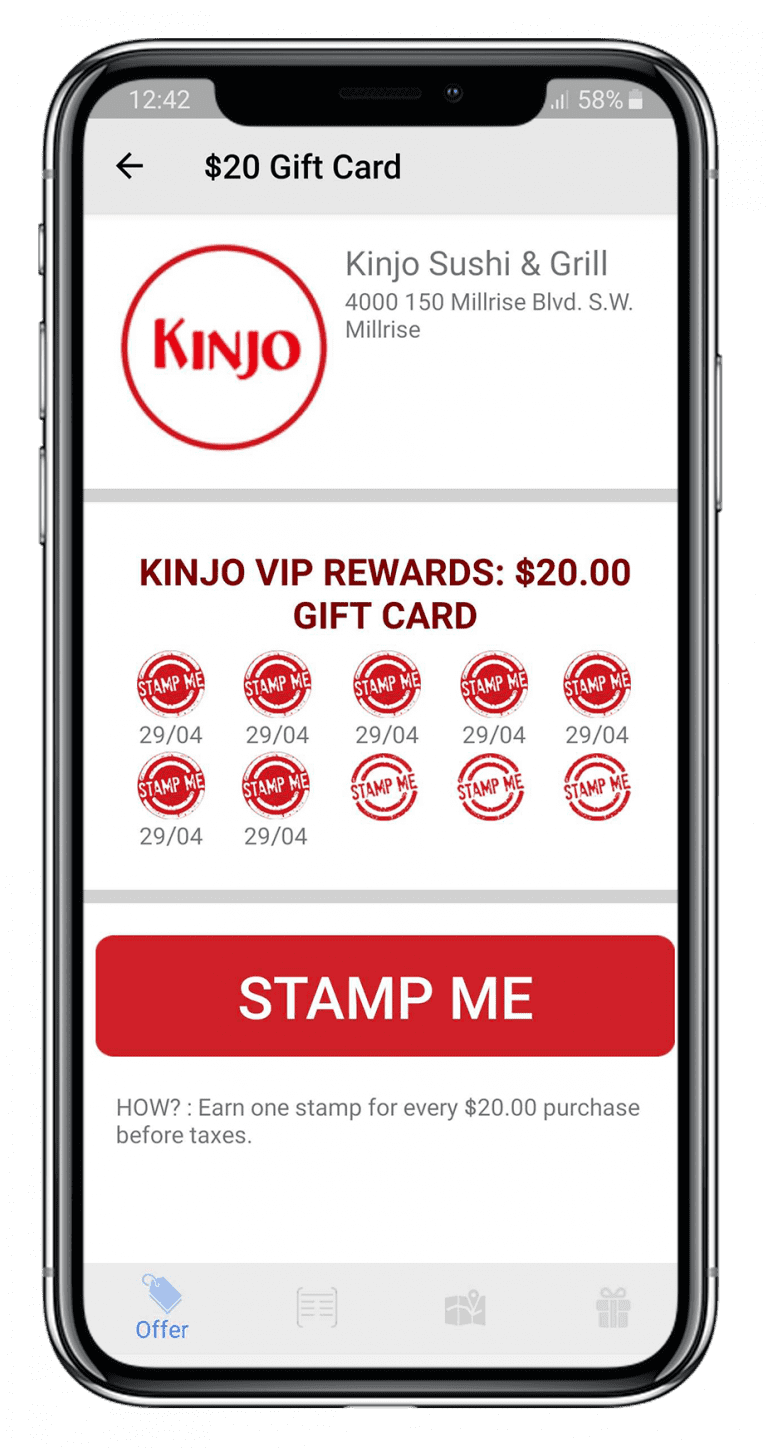 Stamp Me Loyalty App_Kinjo Sushi