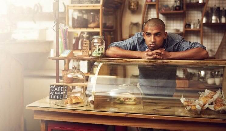 quiet cafe in low sales period