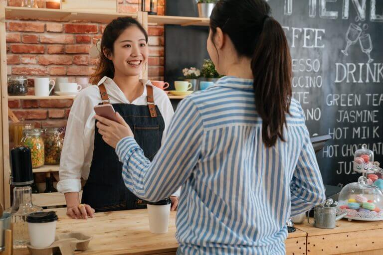 customer using digital loyalty app