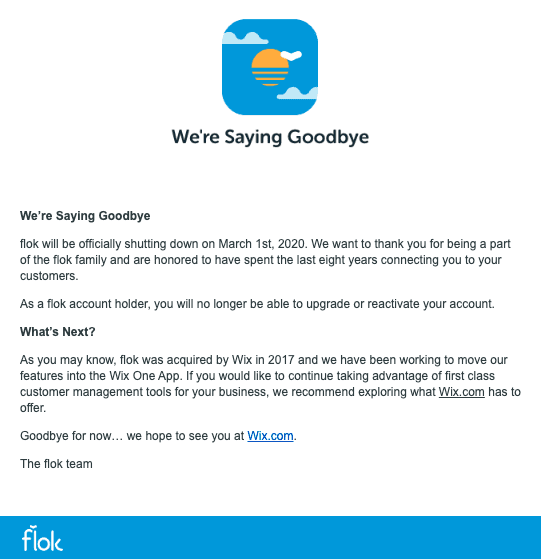 Flok Shutting Down