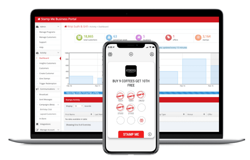 Stamp Me Loyalty Dashboard and App